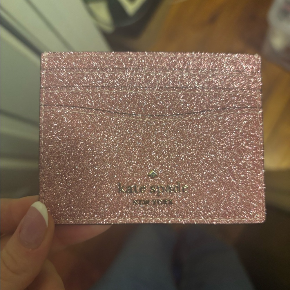 Kate Spade Rose Glitter Card Holder